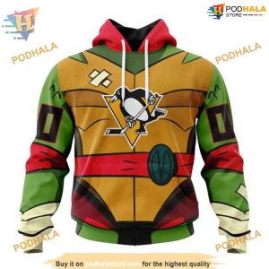 Custom Teenage Mutant Ninja Turtles Design NHL Pittsburgh Penguins Hoodie 3D