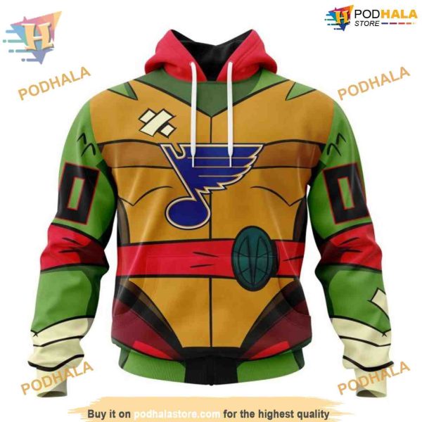 Custom Teenage Mutant Ninja Turtles Design NHL St. Louis Blues Hoodie 3D