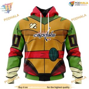 Custom Teenage Mutant Ninja Turtles Design NHL Washington Capitals Hoodie 3D