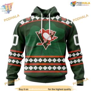 Custom Unisex Hockey Celebrate St Patrick’s Day NHL Pittsburgh Penguins Hoodie 3D