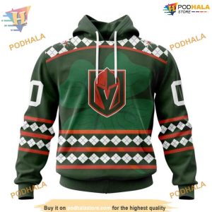 Custom Unisex Hockey Celebrate St Patrick’s Day NHL Vegas Golden Knights Hoodie 3D