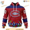 Custom Unisex Hockey Fights Against Autism NHL Montreal Canadiens Hoodie 3D