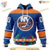 Custom Unisex Hockey Fights Against Autism NHL New York Islanders Hoodie 3D