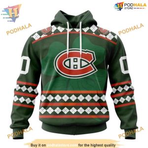 Custom Unisex Hockey St Patricks Day NHL Montreal Canadiens Hoodie 3D