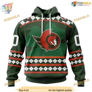 Custom Unisex Hockey St Patricks Day NHL Ottawa Senators Hoodie 3D