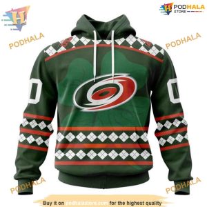 Custom Unisex Kits Hockey Celebrate St Patrick’s Day NHL Carolina Hurricanes Hoodie 3D