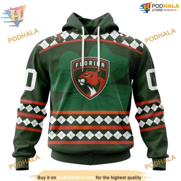 Custom Unisex Kits Hockey Celebrate St Patrick’s Day NHL Florida Panthers Hoodie 3D