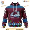 Custom Unisex Kits Hockey Fights Against Autism NHL Colorado Avalanche Hoodie 3D