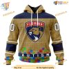 Custom Unisex Kits Hockey Fights Against Autism NHL Florida Panthers Hoodie 3D