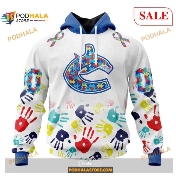 Custom Vancouver Canucks Autism Awareness Design NHL Shirt Hoodie 3D