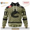 Custom Vancouver Canucks Camo Military Appreciation NHL Shirt Hoodie 3D