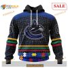 Custom Vancouver Canucks Fearless Aganst Autism NHL Shirt Hoodie 3D