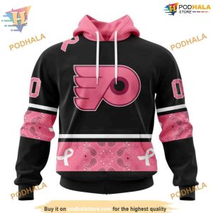 Custom WE WEAR PINK BREAST CANCER NHL Philadelphia Flyers Hoodie 3D