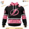 Custom WE WEAR PINK BREAST CANCER NHL Tampa Bay Lightning Hoodie 3D