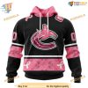 Custom WE WEAR PINK BREAST CANCER NHL Vancouver Canucks Hoodie 3D