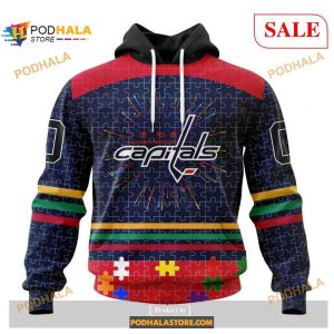 Custom Washington Capitals Fearless Aganst Autism Sweatshirt NHL Hoodie 3D