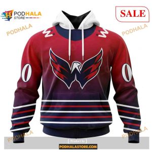 Custom Washington Capitals Retro Gradient Design NHL Shirt Hoodie 3D