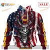 Custom Washington Commanders Demon Face American Flag Shirt NFL Hoodie 3D