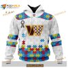 Custom Washington Commanders Special Autism Puzzle Game White NFL Hoodie 3D