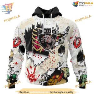 Custom Zombie Style For Halloween NHL Florida Panthers Hoodie 3D