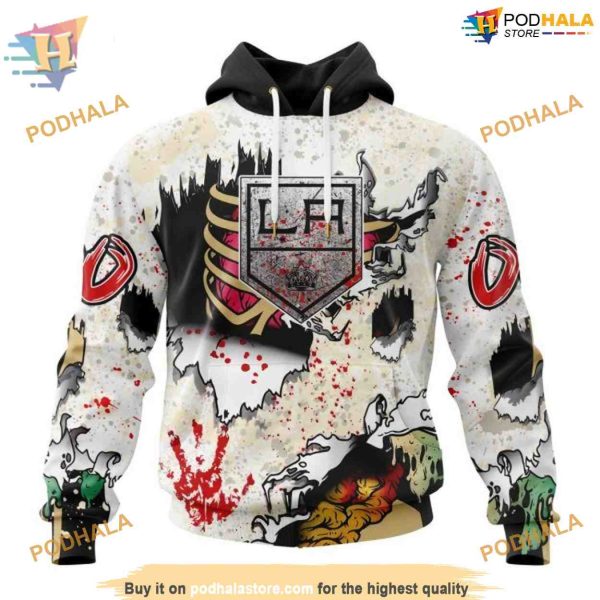 Custom Zombie Style For Halloween NHL Los Angeles Kings Hoodie 3D