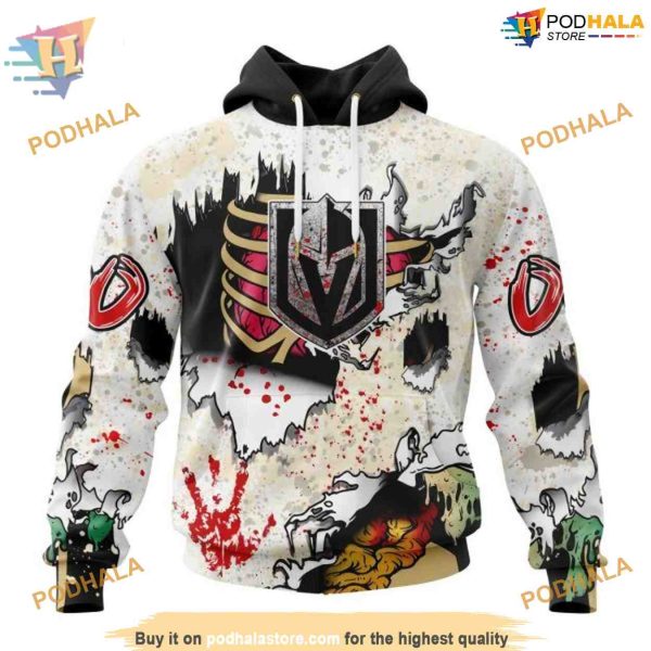 Custom Zombie Style For Halloween NHL Vegas Golden Knights Hoodie 3D