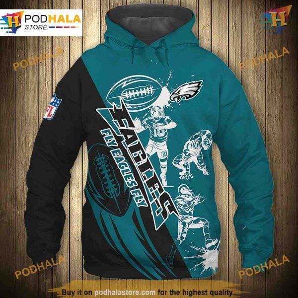 Cute Cartoon Player Philadelphia Eagles 3D Hoodie