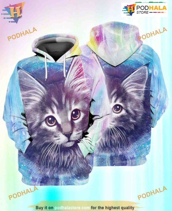 Cute Cat All Over Printed 3D Hoodie Sweatshirt