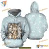 Cute Kitten Pattern Blue Unisex Print All 3D Christmas Hoodie