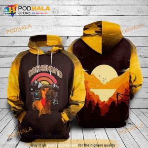 Dachshund Dog Over Print 3D Hoodie