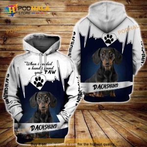 Dachshund Puppies Heart Beat All Over Printed Custom 3D Hoodie