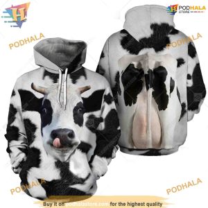 Dairy Cattle Full Head And Body Animal Costume All Over Printed 3D Hoodie