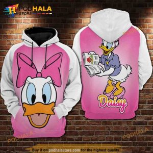 Daisy Duck Disney Reading Over Print 3D Hoodie Sweatshirt