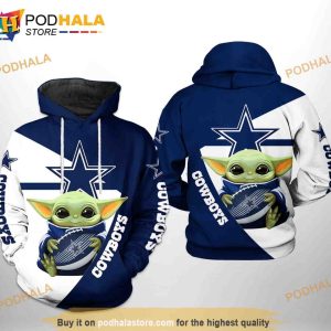 Dallas Cowboys NFL Baby Yoda Team 3D Hoodie Sweatshirt