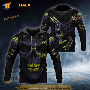 Dark Gold Skull 3D Hoodie Sweatshirt