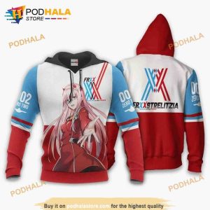 Darling In The Franxx Code 002 Zero Two Anime Manga 3D Hoodie Sweatshirt