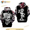 Day Of The Dead Funny Skull And Roses Over Print 3D Hoodie Sweatshirt