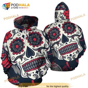 Day Of The Dead Over Print 3D Hoodie Sweatshirt