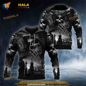 Death Night Pray Skull 3D Hoodie Sweatshirt