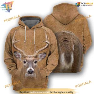 Deer All Over Printed Funny Animal Costume Full 3D Hoodie Sweatshirt