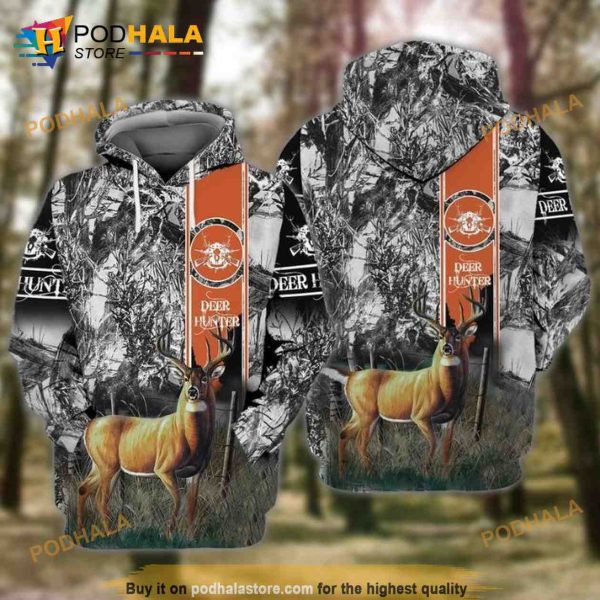 Deer Hunting 3D Hoodie Sweatshirt For Hunter Dad Grandpa Gift