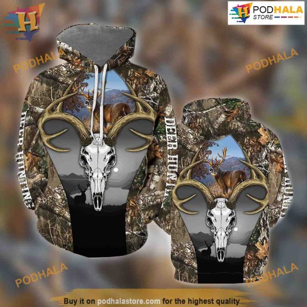 Deer Hunting Camo All Over Printed 3D Hoodie Sweatshirt