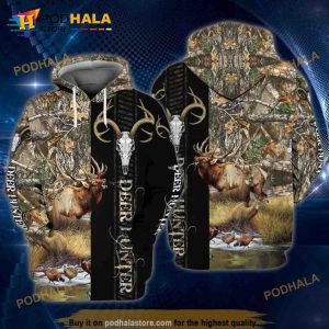 Deer Hunting Lovers All Over Print 3D Hoodie Sweatshirt