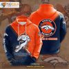 Denver Broncos 3D Team Logo NFL Hoodie 3D