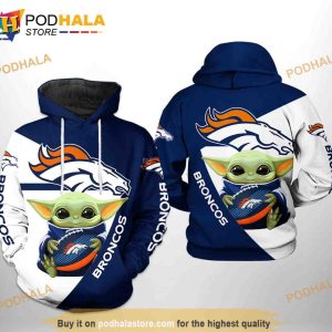 Denver Broncos NFL Baby Yoda Football Team 3D Hoodie Sweatshirt