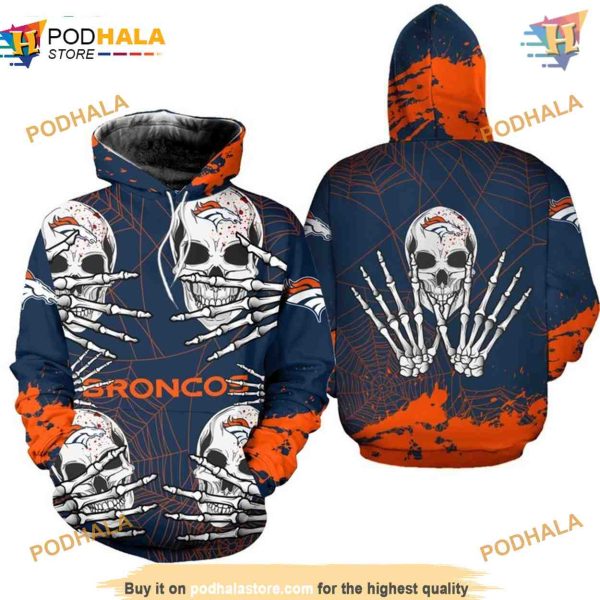 Denver Broncos NFL Hoodie 3D Skull