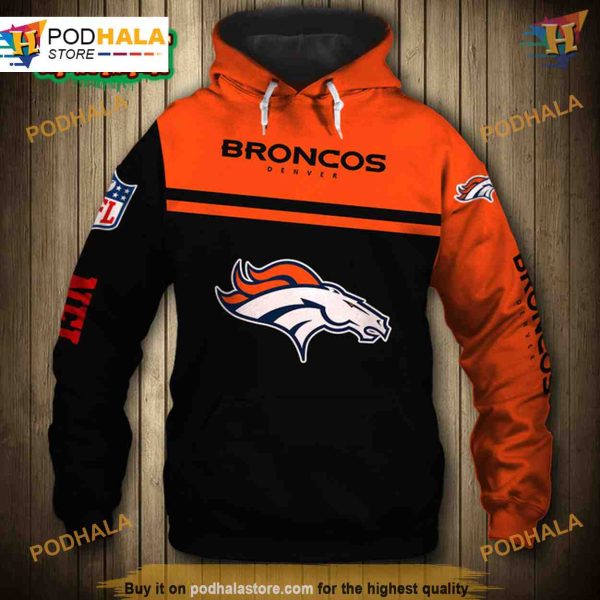 Denver Broncos Skull 3D Hoodie