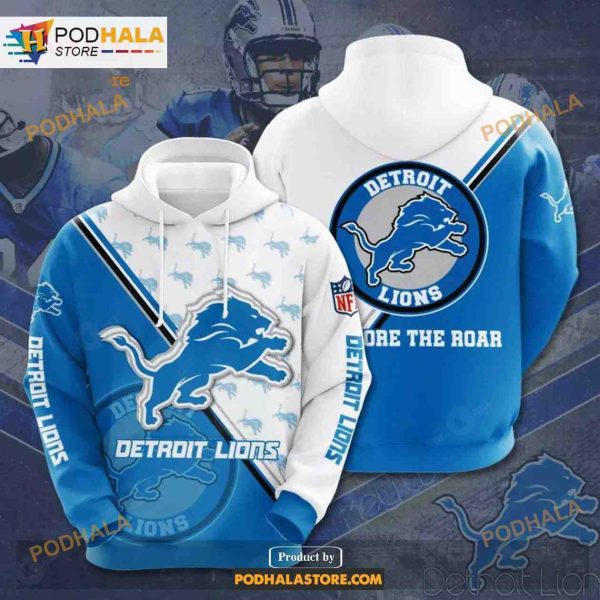 Detroit Lions 3D Team Logo NFL Hoodie 3D