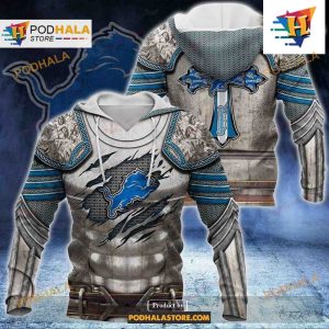 Detroit Lions NFL Knight Templar Armor Shirt NFL Hoodie 3D