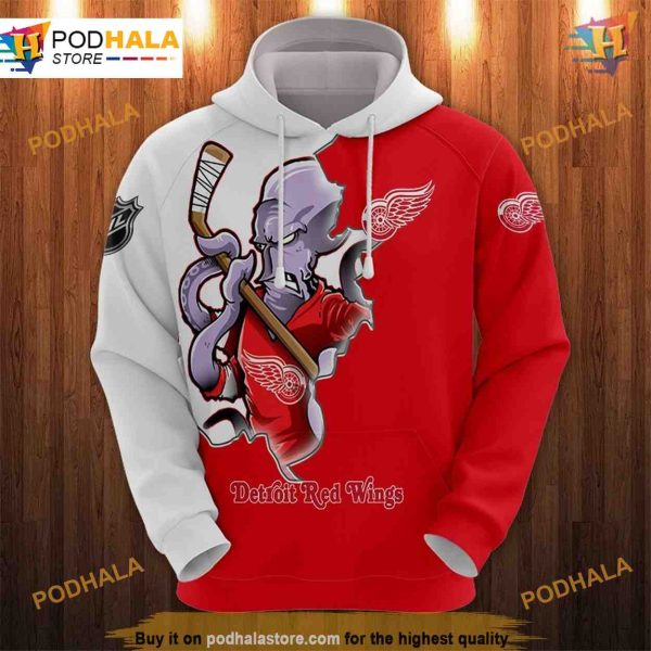 Detroit Red Wings Cartoon 3D Hoodie